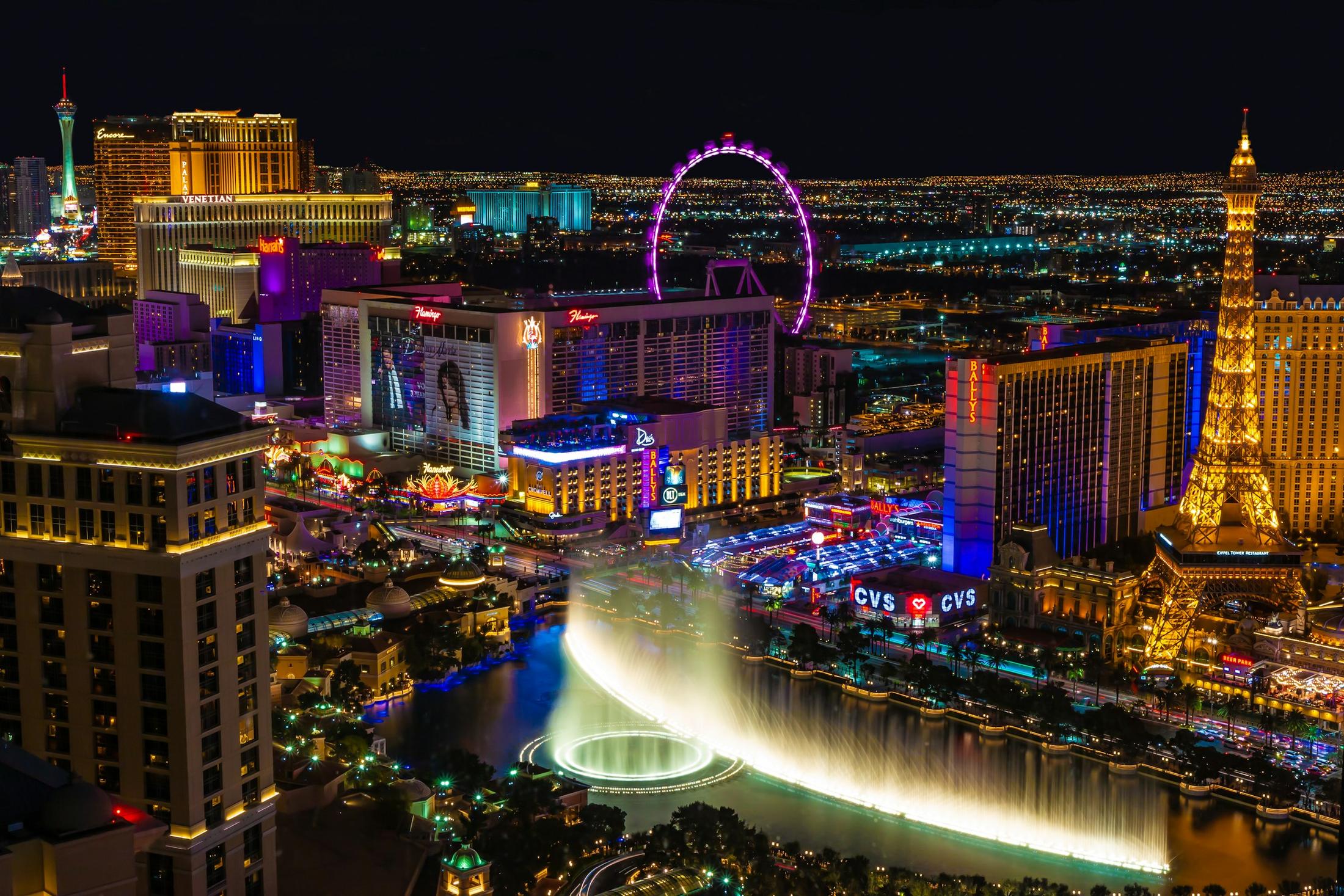The Las Vegas Strip illuminated at night